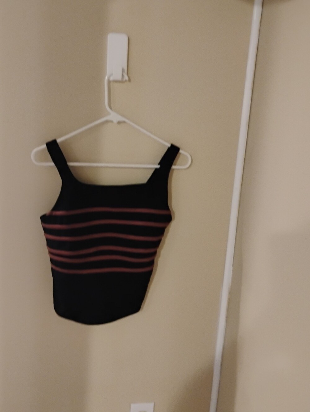 Vintage 1990s 2000s Textured Striped Longitude Tankini Top Sz 10